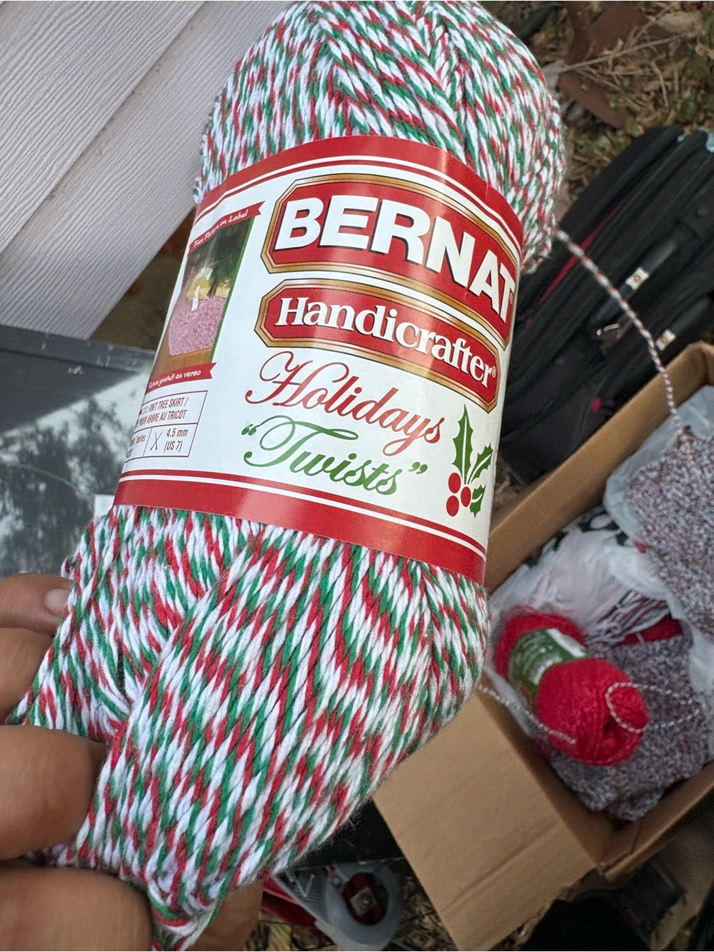 Holidays Twists Yarn - Red, Green, White